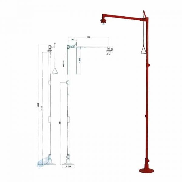 DUCHA DE EMERGENCIA DE MONTAJE EN EL SUELO