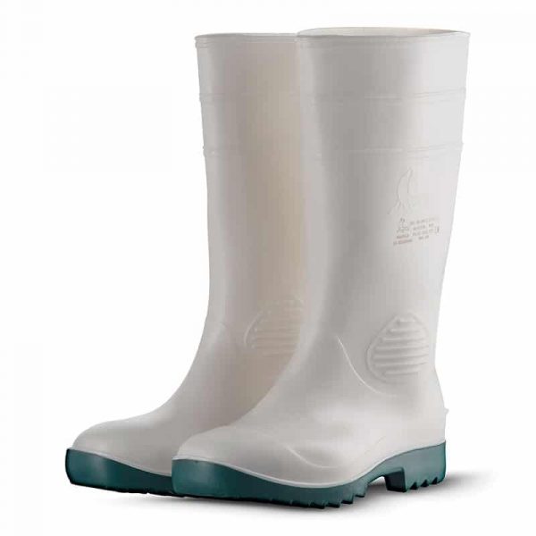 Bota de seguridad blanca-verde