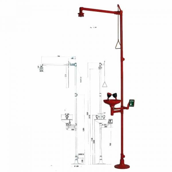 Ducha de suelo y limpieza de ojos 1 Ducha de suelo y limpieza de ojos