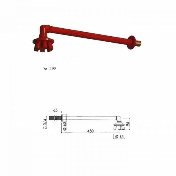 DUCHA DE SEGURIDAD DE PARED 1 DUCHA DE SEGURIDAD DE PARED