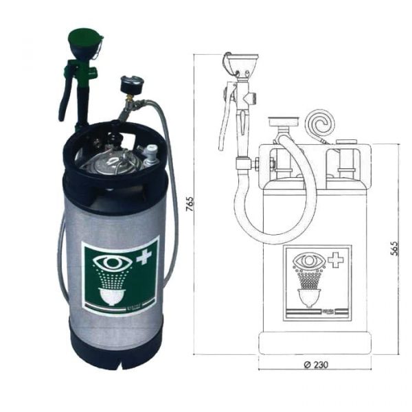 TANQUE PORTATIL CON DUCHA DE SEGURIDAD