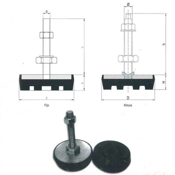Soportes serie baja espiga fija