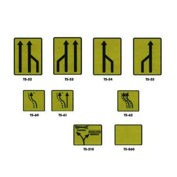 SEÑALES TS DE INDICACIÓN DE OBRA (Bandejas de chapa plegada)