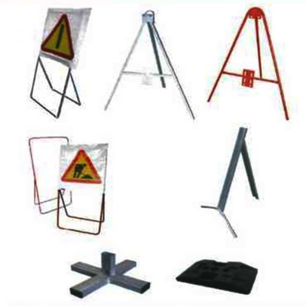Trípodes y bases móviles para señalización de obras